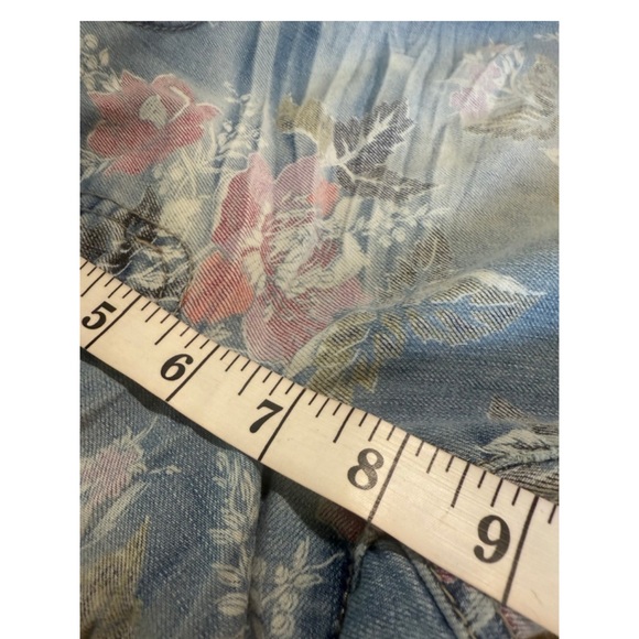 Grane Blue Floral Straight Leg Jeans - Picture 9 of 10